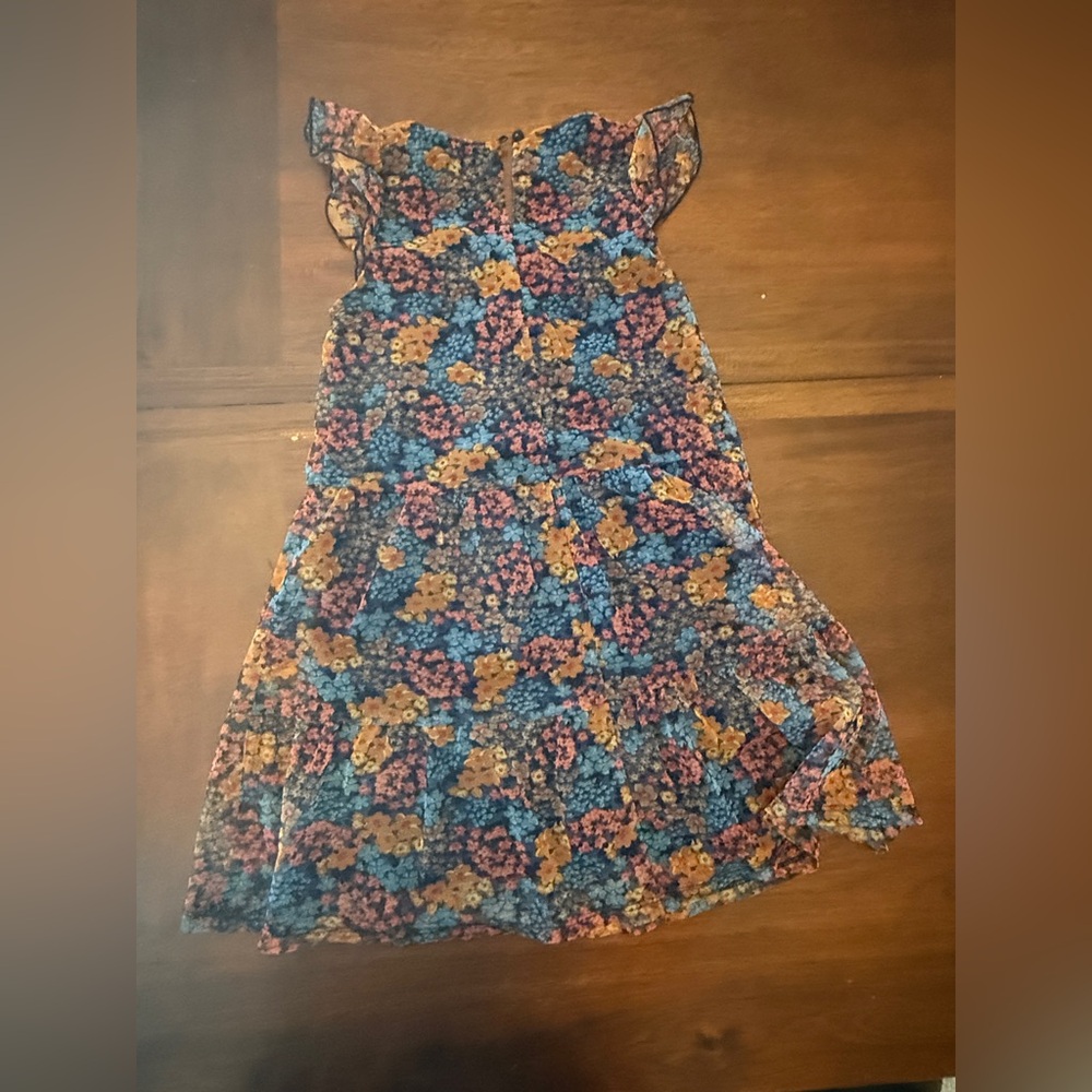 Three Hearts Multicolor Floral Kids Dress